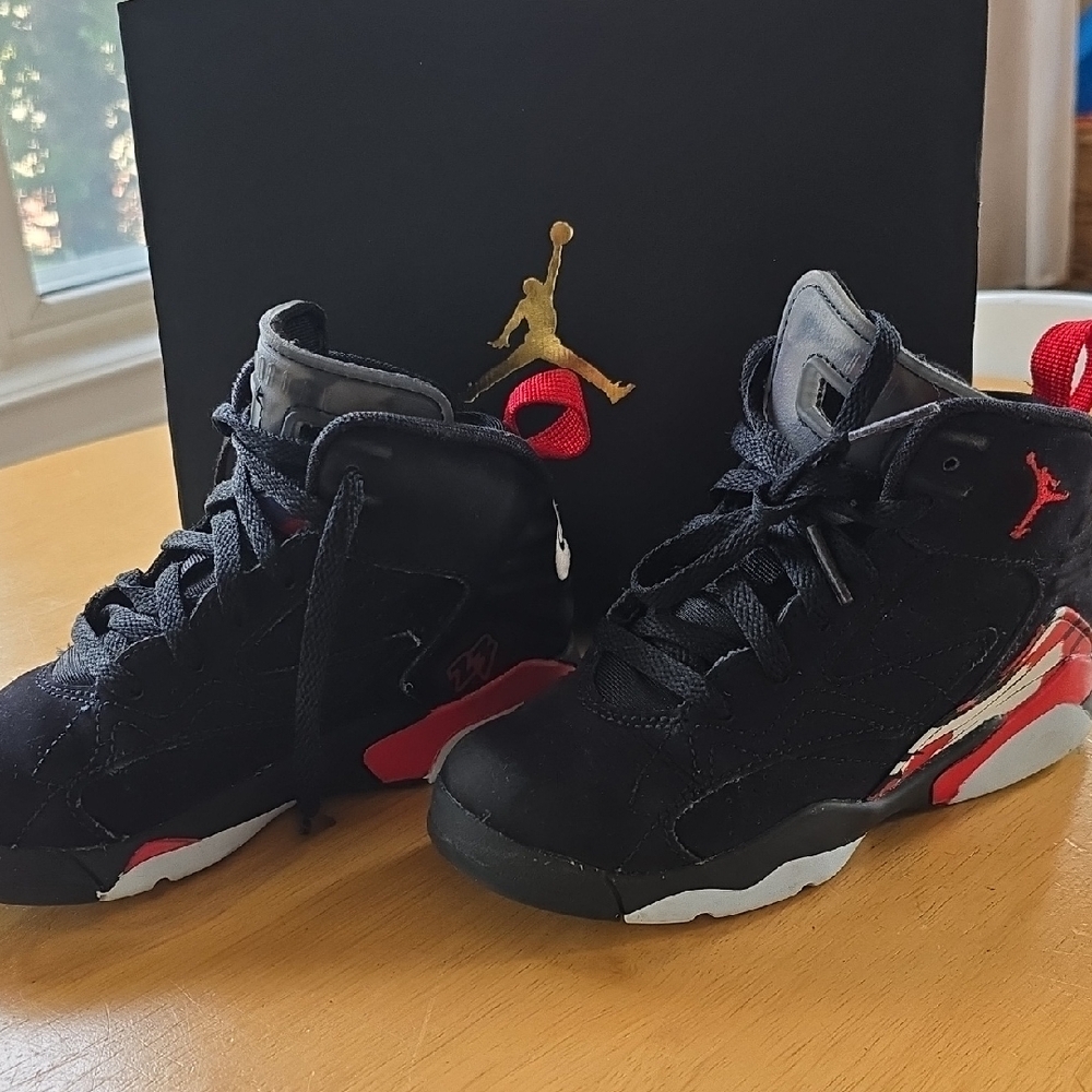 Kids Black and Red Sneakers